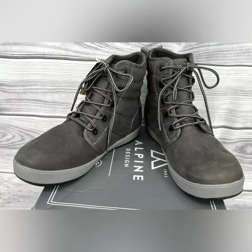 ALPINE DESIGN X KAMIK EZRA WATERPROOF LEATHER BOOTS Men's Size 8.5 GREY‎ NEW